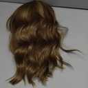 VCKOVCKO Light Brown Curly Bob Wig With Air Bangs Natural Curly Wavy Short Bob Women's Shoulder Length Wigs Synthetic Cosplay for Girl (Light Brown)