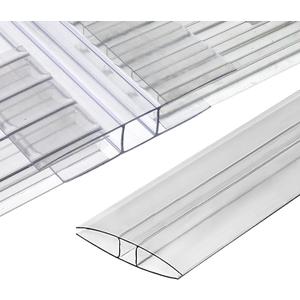 Polycarbonate Greenhouse Panels (H Connectors) - 0.15" Thick, Fits 4mm Twin-Wall Polycarbonate Panels, Join 2 Pieces of Panels Together, 4-Foot Length, 10 Pieces (H Connectors 4mm, 4ft)
