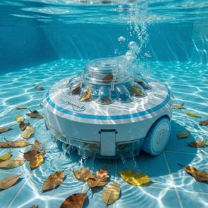 60 Cordless Robotic Pool Cleaner, Automatic Pool Vacuum with Powerful Suction, 60 Mins Runtime & Self-Parking, Dual Filter for Leaves & Debris, Ideal for Above Ground Pools