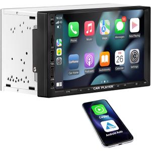 [New] Y-METDRIVING 7 inch Double din Apple carplay car Stereo in-Dsah Navigation,Wired carplay&Android Auto,Bluetooth car Radio with 2 USB Ports,TF,AUX,HD Touchscreen