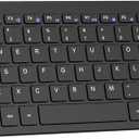 TECKNET 2.4G Wireless Keyboard - Mini Compact Keyboard with Media Hotkeys, 12-Month Battery Life, Compatible with PC, Desktop, Laptop, Smart TV - Black