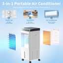 Lerat Portable Air Conditioners for Room, Swamp Cooler Portable AC Unit with Large Water Tank, Windowless Evaporative Air Cooler with 3 Speeds, Rapid Cooling Room Air Conditioners for Home & Garage