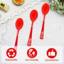 50 Pcs Red Plastic Spoons, Red Utensils Heavy Duty, Disposable Plastic Cutlery Include 50 Spoons for Birthday, Wedding, Flag Day, Valentine's Day