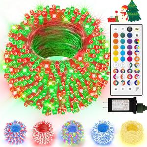 LitHome 99Ft 300 LED Color Changing Christmas String Lights, 35 Colors 9 Modes RGB Christmas Lights with Remote Timer, Dimmable Led String Light Outdoor Plug in, Xmas Tree Light for Indoor Party Decor (Clear Wire)