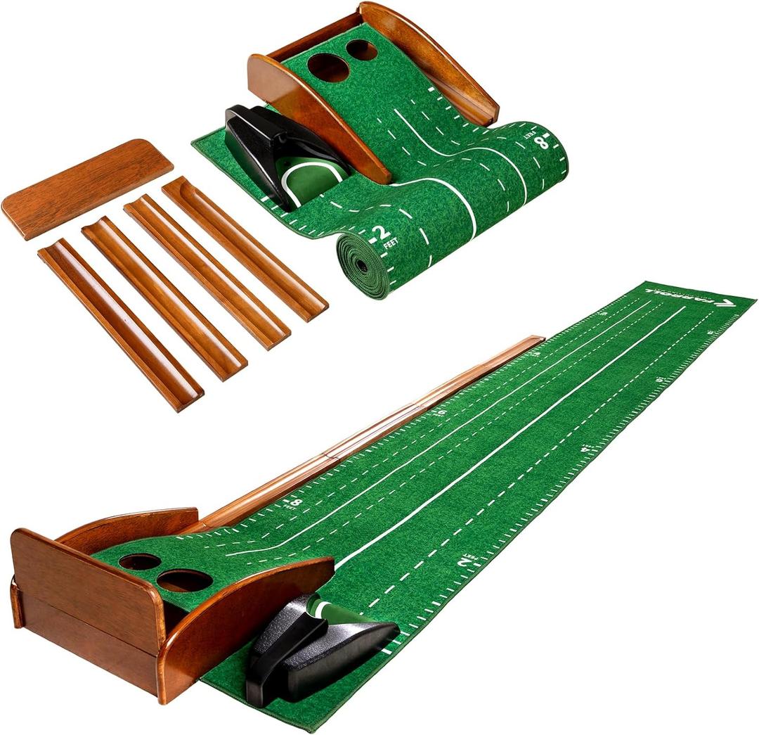 Putting Green Golf Practice Putting Mat Indoor with Automatic Ball Return Putting Game Training Mat Gift for Beginners and Golfers