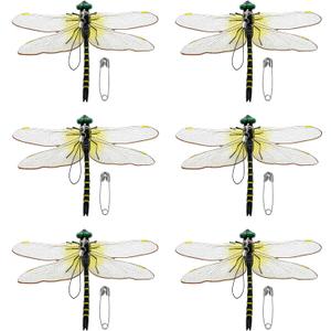 5 x 6 Pack Dragonfly Clip,Fake Dragonflies, Humming Bird Stakes Fake, Plastics Dragonfly for Garden Stakes Decor Yard Ornaments for Hat,Deer and Horse,Fly Scare Devices for Indoor Outdoor (6pck)
