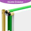 12x10ft Double Crossbar Pipe and Drape Stand Kit, Heavy Duty Backdrop Stand Adjustable, Sturdy Metal Back Drop Decoration Frame with Flat Base for Parties, Wedding,Trade Shows, Photo Shoot - Gold
