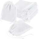 uxcell 20 Pcs Velvet Drawstring Bag, 4 x 5 Inch Jewelry Velvet Pouches Gift Bags for Wedding Party Favor Candy Jewelry Packaging Organizing Storage, White