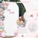 SoarDream 7.2FT Wedding Arch Cover White Spandex Fitted Balloon Arch Stand Covers Fitted for Backdrop Stand Fabric Stretchy Backdrop for Baby Shower Birthday Party Decorations