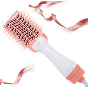 4 in 1 Blow Dryer Brush, Ukliss Hair Dryer Brush Blow Dryer, Ceramic Oval Hot Air Brush & Volumizer for All Hair Types, Versatile Hair Styling Tools Pink White