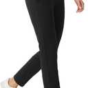 HOTSUIT Fleece Lined Winter Work Pants Thermal Travel Pants High Waisted Golf Hiking Pockets (Black, L)