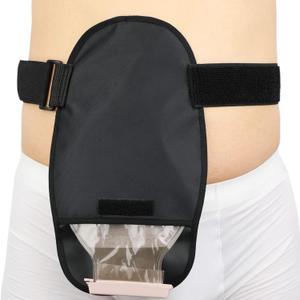 Waterproof Ostomy Bag Cover Belt Adjustable Washable Colostomy Bag Covers Protector Reusable Stoma Urostomy Ileostomy Pouch Supplies Leak-proof Odour Masking Noise Reduction for Patients Women Men (Black)