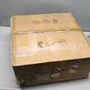 Maxax 4 Lights Brass Crystal Chandelier, Modern Drum Ceiling Light Fixture, Raindrop Flush Mount Round Metal Shade, for Dining Room, Living Room, Bathroom, Bedroom