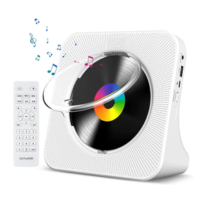 CD Player Portable Bluetooth Desktop CD Player for Home with Timer Built-in HiFi Speakers with LCD Screen Display Boombox FM Radio USB Type-c (Black)