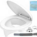 Upgraded Large Composting Toilet Urine Diverter&Toilet Seat DIY Kit,Complete Wrap-Around Urine Separator with Stainless Steel Sink Lid,Drain Hose and Cutout Sticker, ABS Material for Composting Toilet