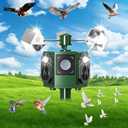 2026 Upgraded Solar Ultrasonic Bird Repellent Devices Outdoor Woodpecker Deterrent for House with Motion Sensor & Reflectors & Flash Light Scare Birds Away Waterproof Pigeon Repellent for Garden Farm