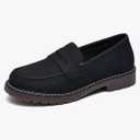 Penny Loafers for Women Business Casual Shoes Womens Platform Chunky Loafers Comfortable Dressy Slip On Work Shoes Size 7 Black