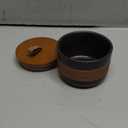 Miamolo Small Ceramic Jar with Lid, Coffee Container Kitchen Food Storage Jars for Spice Sugar Tea Bag Matcha Container Airtight, Stacairtightkable Decorative Jars for Countertop, Black & 5 fl.oz