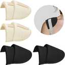 Zaruatu 4 Pairs Reusable Shoulder Pads, Removable Shoulder Pads for Womens Clothing, Washable Breathable Soft Sponge Pads for Men Sloping High Low Shoulders Blazer Suit (Black & Skin)