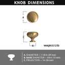 Set of 6 Elegant Champagne Bronze Cabinet Knobs - Classic Round Kitchen Hardware, Contemporary Drawer Pulls Sleek Dresser Handles