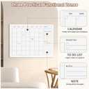 DOLLAR BOSS Magnetic White Board Calendar 24''x 18'', Monthly Dry Erase Planner for Wall with White Wood Style Frame for Office, School, Dorm, Home Decor