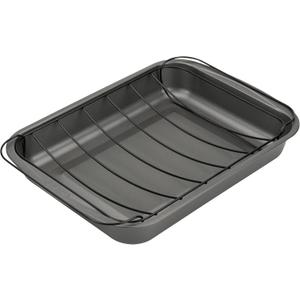 GoodCook Everyday Nonstick Large Roast Pan with Rack, 15 x 11 Inch, Gray