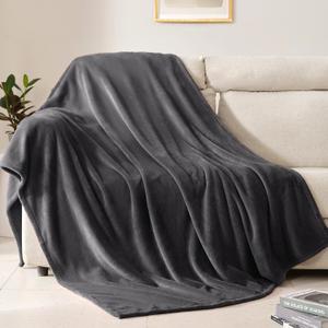 BEAUTEX Fleece Blanket Twin Size Grey Blanket Throw Super Soft Flannel Blanket Lightweight Fuzzy Plush Throw for Couch Sofa or Bed All Seasons (Graphite Grey, 60" x 80")