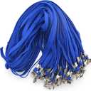 Beebel Lanyard 100 Pack Blue Badge Lanyards Flat Lanyards Round 32" with Badge Clip
