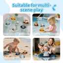 Bath Toys Float Boats for Kids Ages 18M+,Stackable Floaty Boat,Animal Finger Puppets,Toddler Toys Gifts for 2-4 Year Old Baby Gifts Valentines Easter Basket