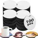 100 PCS Sublimation Blank Car Coasters, 2.75 in Circular Opening Blank Sublimation Coasters for Thermal Sublimation DIY Crafts,Car Coasters.