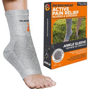 Incrediwear Ankle Sleeve  Ankle Brace for Joint Pain Relief, Sprained Ankle Support, Arthritis, Inflammation Relief, and Circulation for Women and Men (Grey, Small/Medium)