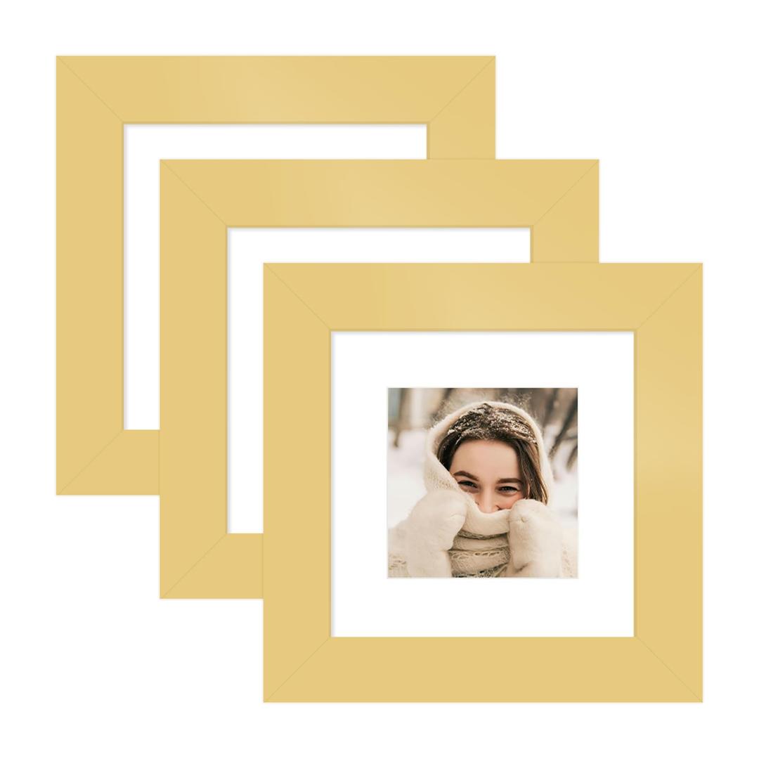 YESKAY 16x24 Picture Frame Gold Set of 3, Display Pictures 12x18 with Mat or 16 x 24 Without Mat, Poster Frames 16x24 Poster Frames for Wall Hanging Horizontal and Vertical