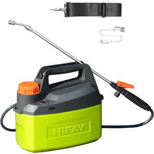 ES4 Electric Sprayer 1 Gallon Built-in 4000mAh Rechargeable Battery, Copper-Nickel Spray Nozzle Makes The Spray More Delicate, The Telescopic Spray Rod Can Reach Further (Green)