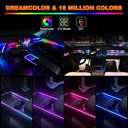 Interior Car LED Strip Lights, Acrylic LED Lights for Car with Dynamic Dreamcolor Chasing, Ambient Lighting Kits Music Sync Wireless APP and RF Remote Control (6 in 1) (6 pieces (dimensions not specified))