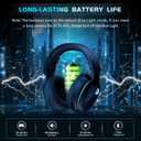 Gtheos 2.4GHz Wireless Gaming Headphones for PS5, PS4 Fortnite & Call of Duty/FPS Gamers, PC, Nintendo Switch, Bluetooth 5.3 Gaming Headset with Noise Canceling Mic, Stereo Sound, 40+Hr Battery -Black