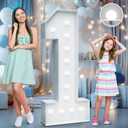 4FT Marquee Light Up Numbers - Cool White Light Up Numbers 1 with Fixed Water Bag, Party Decoration Large Marquee Light Up Numbers can Be Used for Wedding Decoration, Birthday Party Decoration