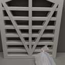 Wooden Dog Gate Freestanding Pet Gate Foldable Pet Gate for Dogs,Indoor Dog Fences with 3Foot Supportershite,3Pane 23.6" Height-White.
