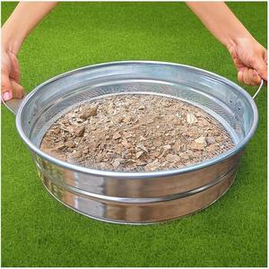 19'' Extra Large Soil Sifter with Handles, Compost Sifter for Gardening, Dirt Sifter,Rock Sifter,Garden Sieve for Compost Dirt Rocks Pellet Gravel Sand Leaves,Garden Tool 19" x19"x4.3" with 1/4" Mesh