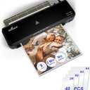 Laminator Machine with 40 Laminating Sheets, 9 inch Laminating Machine Hot & Cold with 2-Min Fast Warm Up, A4 Thermal Laminator for Home School Office, Anti-Jam
