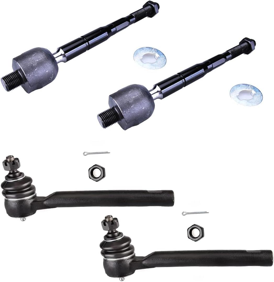 4pc Front Outer Inner Tie Rod End Kit ES800224 EV800226 for Honda Odyssey 2005 2006 2007 2008 2009 2010, Steering Front Outer Tie Rod Ends and Front Inner Tie Rod Ends for Honda Odyssey