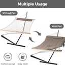SUNCREAT Hammocks Two Person Hammock with 12ft Stand Included, Max 475lbs Capacity, Heavy Duty Free Standing Hammock, Coffee