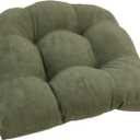 Blazing Needles Microsuede Rounded Back Chair Cushion, 19" x 19", Sage Green