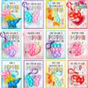 JOYIN 12 Packs Valentine's Day Cards with Pop Fidget Keychain Toys, Stress Anxiety Relief Fidget Toys with Cards for Kids Valentine Classroom Exchange Prizes, Valentine's Day Party Favors