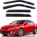 KPY Rain Guards Fit for 2009-2013 Mazda 6 Sedan, Out-Channel Window Visors Vent Wind Deflectors 4PC, Car Accessories for 09-13 Mazda 6 Sedan (Excludes Hatchback)