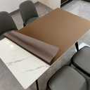 Leather Table Cover,1.8mm Thick,42x66 Inch Table Protector,Table Protector for Dining Room Table,Dining Table Cover,Table Cover Protector(Mud Color+Champagne Gold,42x66)