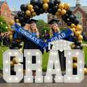 2026 Graduation Decorations GRAD Letters: 3FT Class of 2026 Graduation Party Decor Ornaments Large Marquee Light up Letter Sign Kindergarten Preschool High School College Pre-cut Foam Board