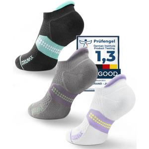 Juclise Coolmax Bamboo Viscose Compression Running No Show Athletic Socks, Anti Blister Moisture Wicking (M)