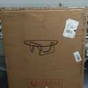 Honyee Morden Coffee Table, 42.5" x 28.5" x 16.1" Triangle Tempered Glass Top for Living Room, Color: Natural Wood