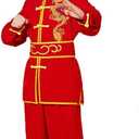 Kung Fu Uniform for Boys Girls Kids Traditional Chinese Embroidered Tai Chi Wing Chun Master Martial Arts Set Outfit (Large)