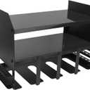 Power Tool Organizer Wall Mount, Iron Power Tool Accessories Rack Organizer 4 Slots Cordless Drill Hanger Storage Rack Drill Holder Garage Storage Rack for Workshop Warehouse (Black)